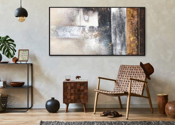 Сучасний абстрактний живопис, картина на стіну вітальні, настінний декор ручної роботи, картина з підписом художника