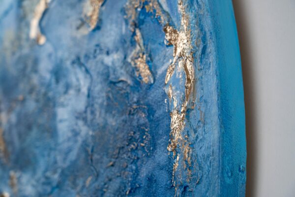 Круглий настінний декор, картина-планета Нептун, абстрактна картина акрилом, картина, що світиться
