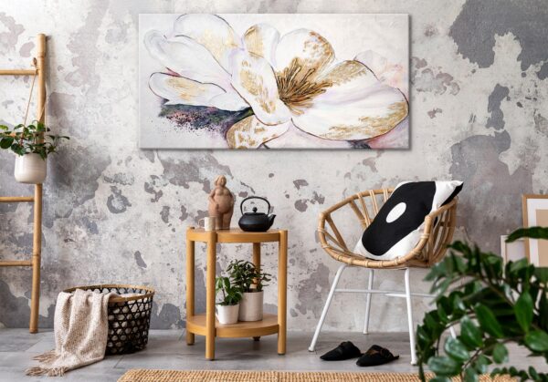 Картина з півонією, акриловий ручний розпис, картина на полотні для вітальні, квіткова абстрактна картина