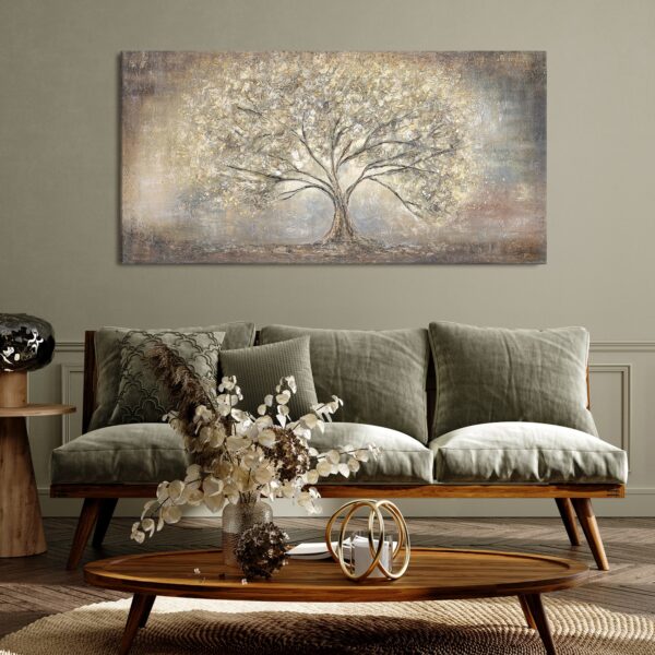 Фактурна картина акрилом на полотні “Золоте дерево”