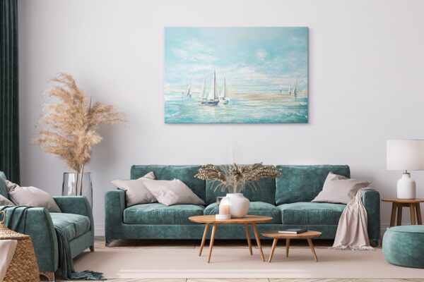 Картина для вітальні з малюнком моря, морський пейзаж, картина акрилом на полотні ручної роботи