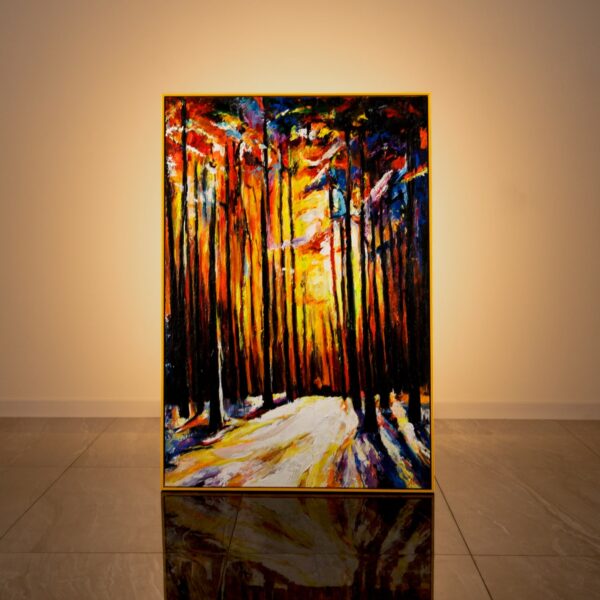 Яскравий абстрактний пейзаж акрилом “Гармонія лісу”