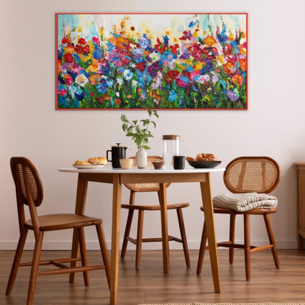 Акрилова картина з абстракцією “Квіткові кольори”