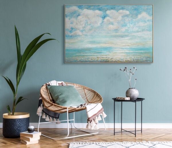 Картина для вітальні з малюнком моря, морський пейзаж, картина акрилом на полотні ручної роботи