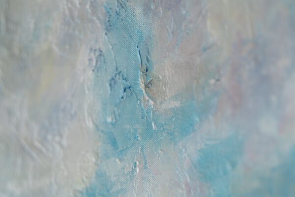Картина з морем, фактурна картина з абстрактним пейзажем на полотні, морський пейзаж, картина в блакитних тонах