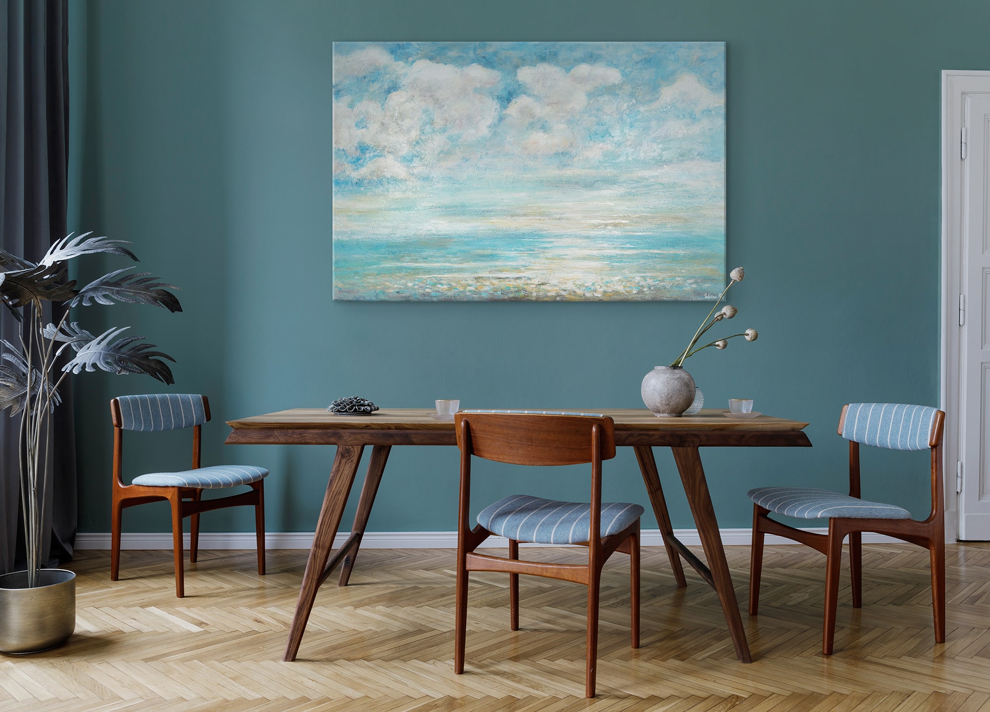 Настінна картина з морським пейзажем, картина ручної роботи, картина на холсті, декор морська тематика, картина для столової