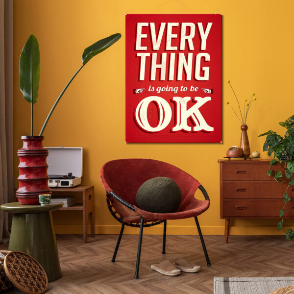 Друкована картина на полотні “Everything is going to be ok” (ХР377)
